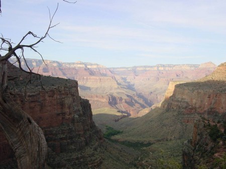 ZK - Higher up on the Bright Angel Trail, North Rim in distance.JPG